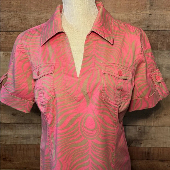 Lilly Pulitzer Apple Dress in Curious Pink Frenchie Print Women's size 6 Peacock - Picture 3 of 9